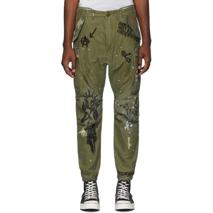 Photo: R13 Khaki Embroidered Surplus Cargo Pants