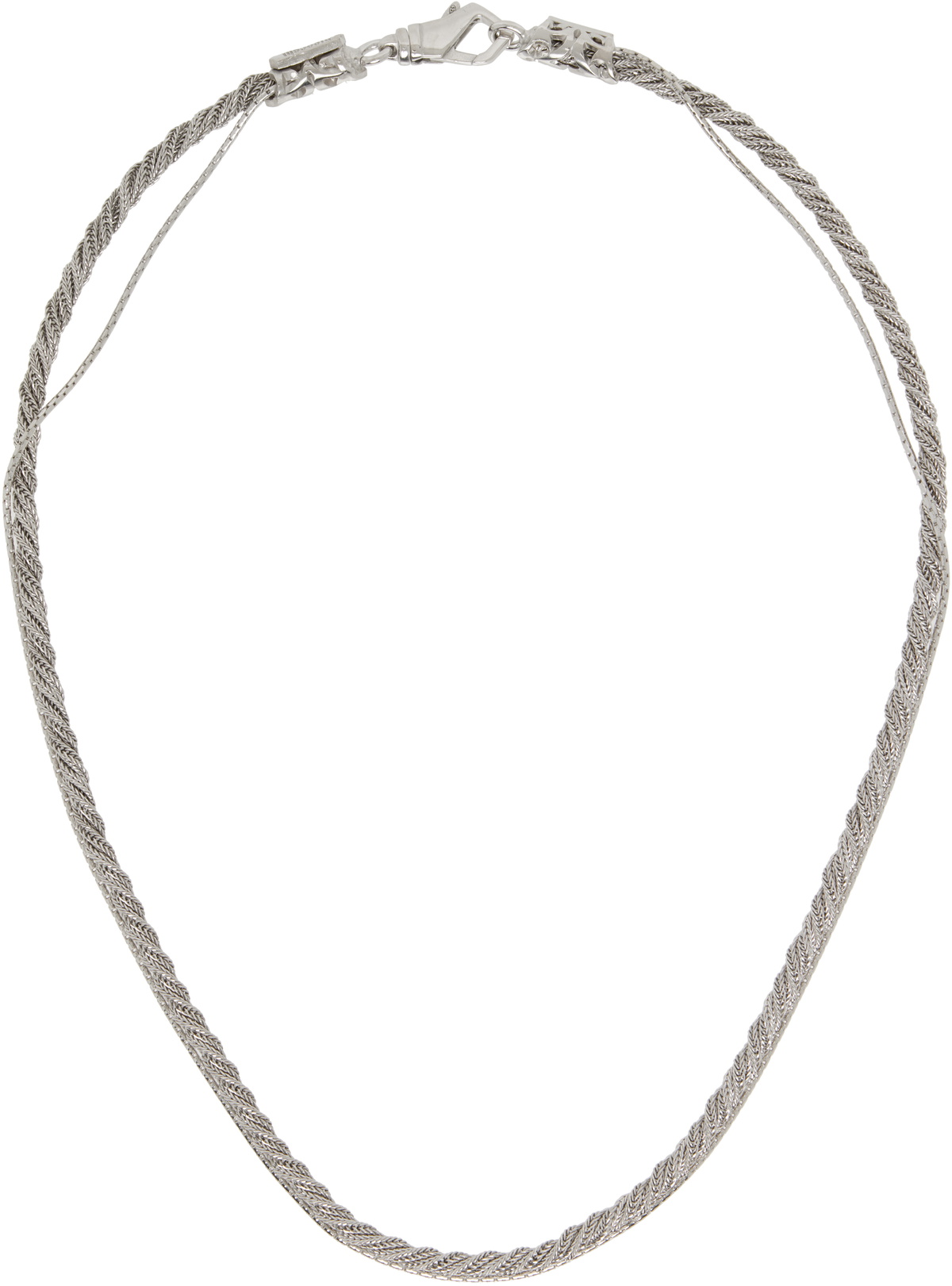 【関税込み】Emanuele Bicocchi シルバー Crochet ネックレス Emanuele Bicocchi Gold Crochet Y-Shaped Necklace Emanuele