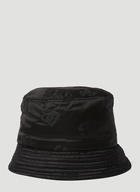 Logo Print Bucket Hat in Black