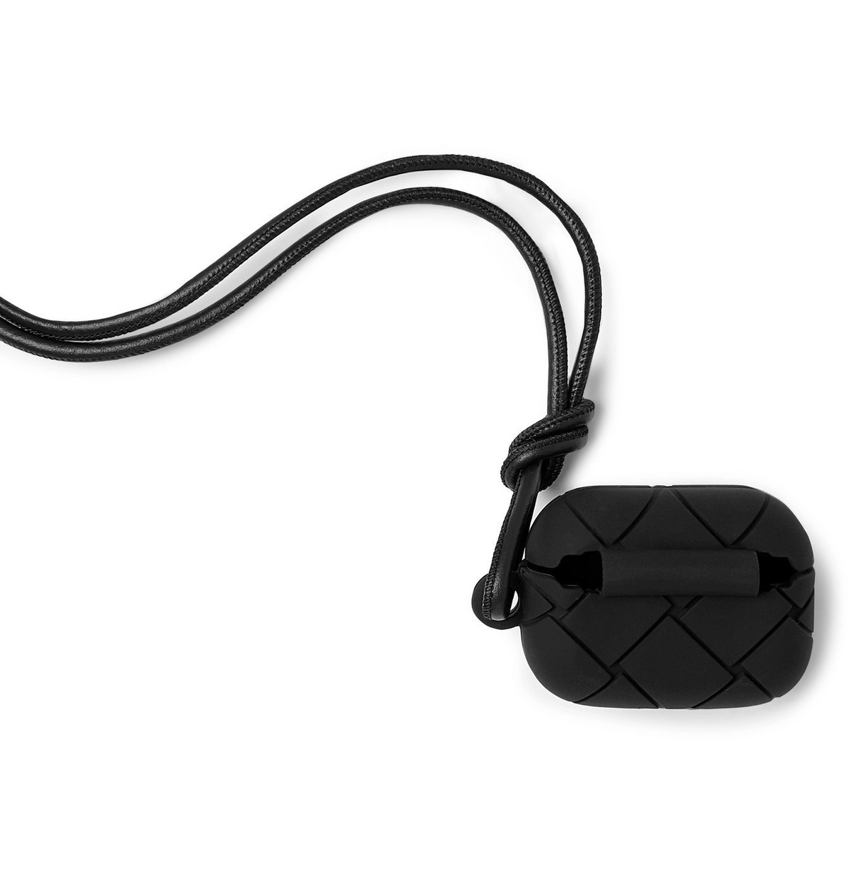 BOTTEGA VENETA - Intrecciato Rubber AirPods Pro Case with Leather Lanyard -  Black