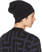 Balmain Black & Navy Wool Beanie