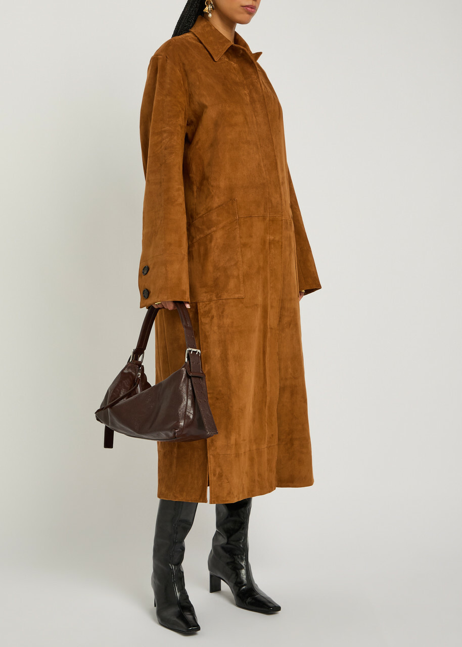 Stouls Corleone Suede Trench Coat Tan