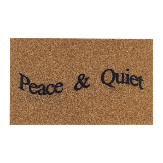 Photo: Museum of Peace and Quiet SSENSE Exclusive Beige and Black Woodmark Door Mat