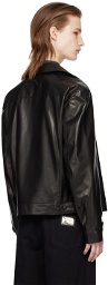 Emporio Armani Black Plongé Leather Jacket