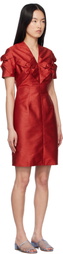 J.Kim Red Smocked Flower Minidress