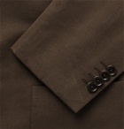 Beams F - Slim-Fit Cotton and Linen-Blend Twill Suit - Brown