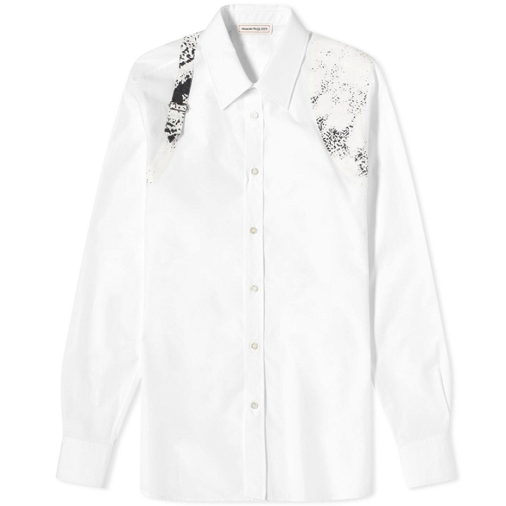 Photo: Alexander McQueen Men's Printed Harness Shirt in Optical White