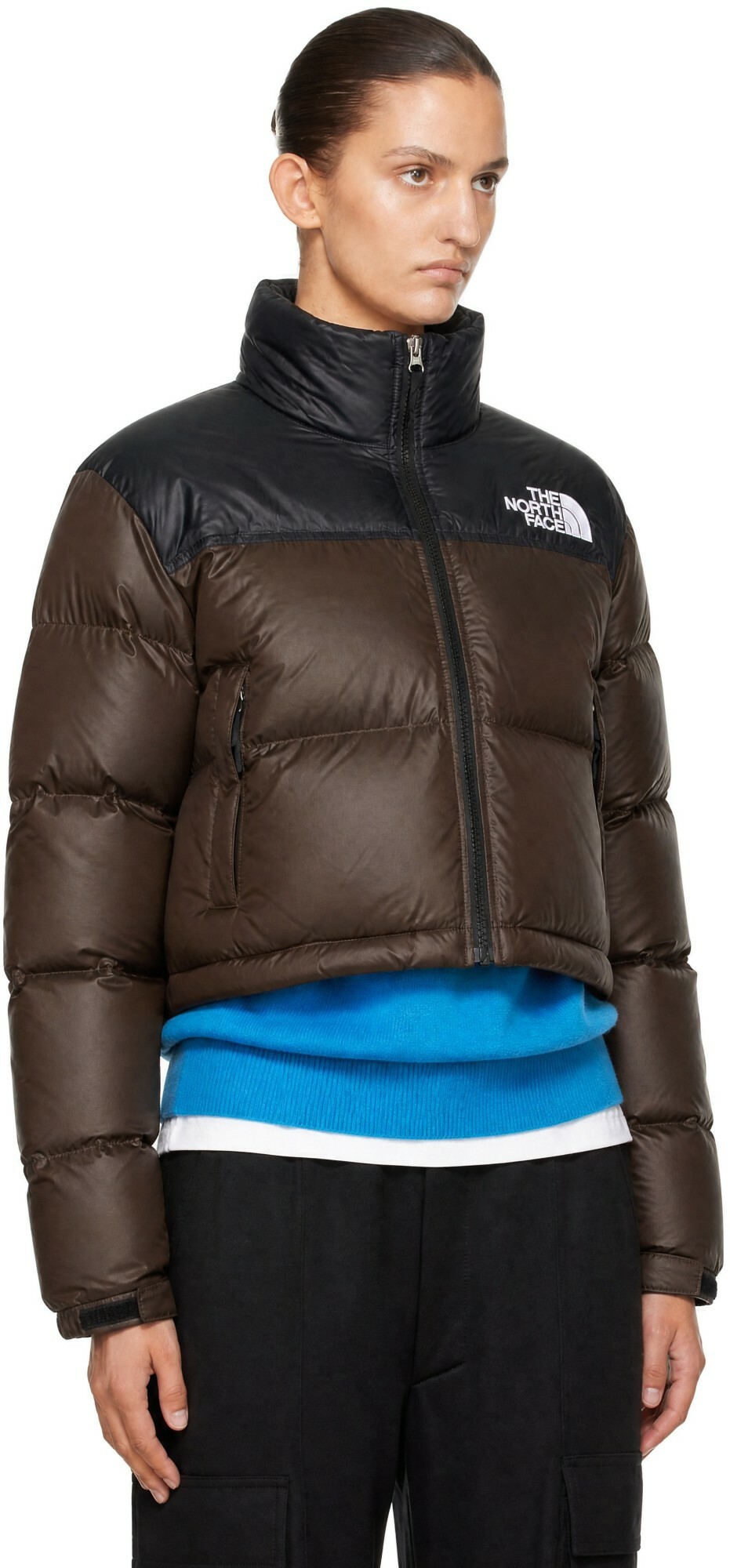 The North Face Brown Nuptse Short Down Jacket