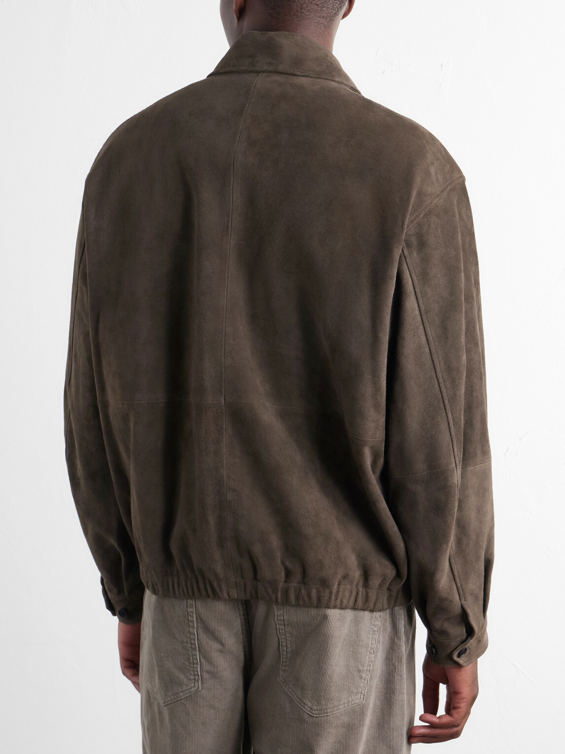 ssstein - Panelled Suede Blouson Jacket - Brown