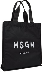 MSGM Black Graphic Tote