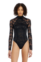 Diesel Bodysuit in nylon lace with open back - Bodysuits Womens in Black