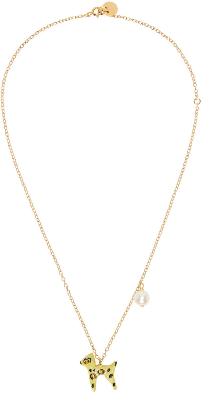 Marni Gold Cat Charm Necklace Marni