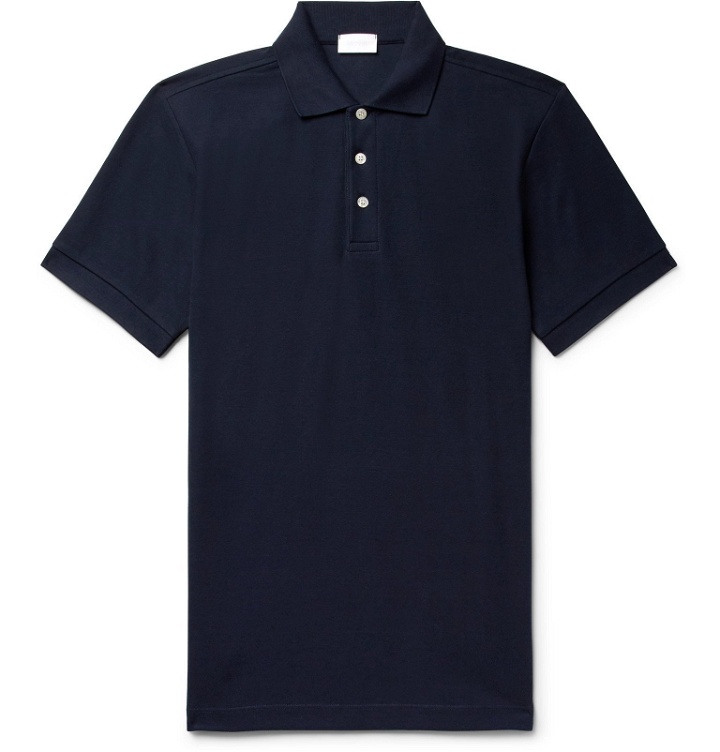 Photo: Handvaerk - Pima Cotton-Piqué Polo Shirt - Blue