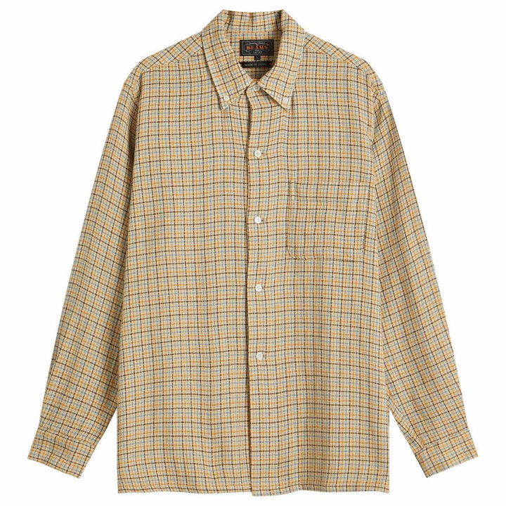 Photo: Beams Plus Men's Gunclub Mesh Button Down Shirt in Beige
