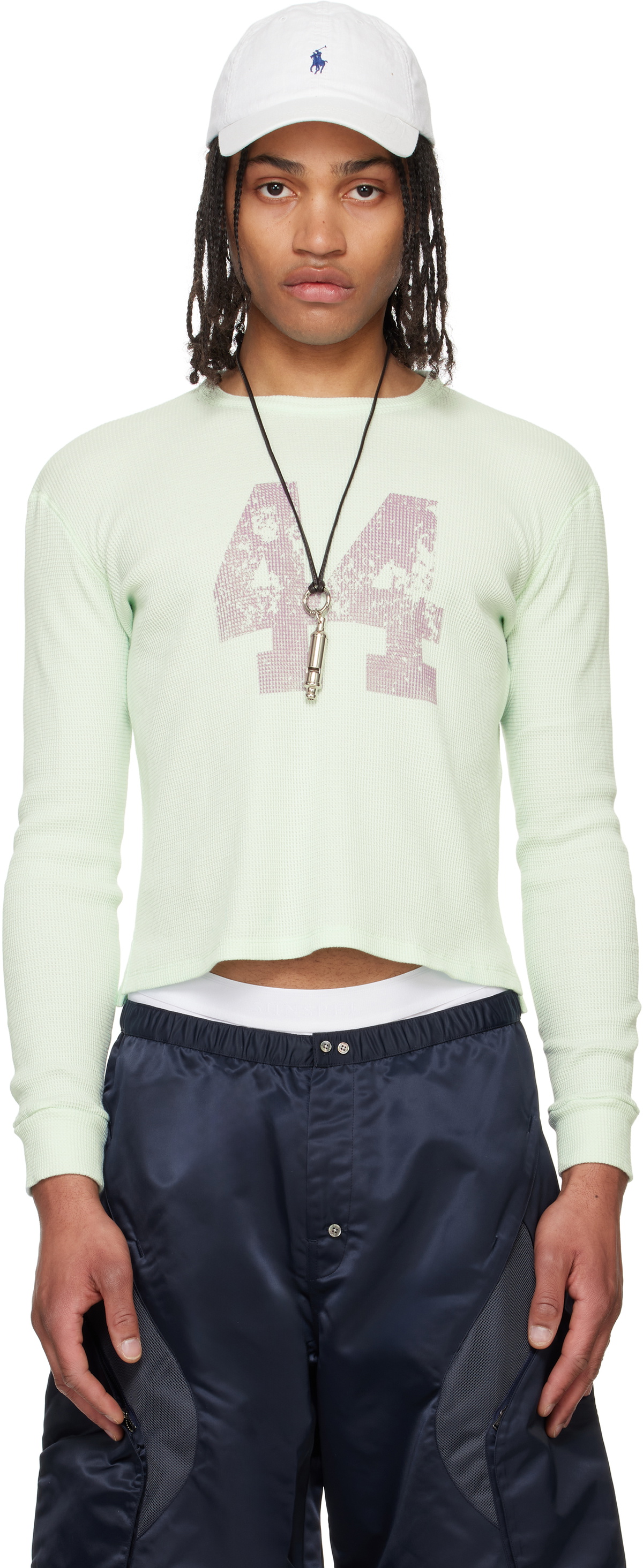 Raimundo Langlois Green Thermal Crewneck T-shirt