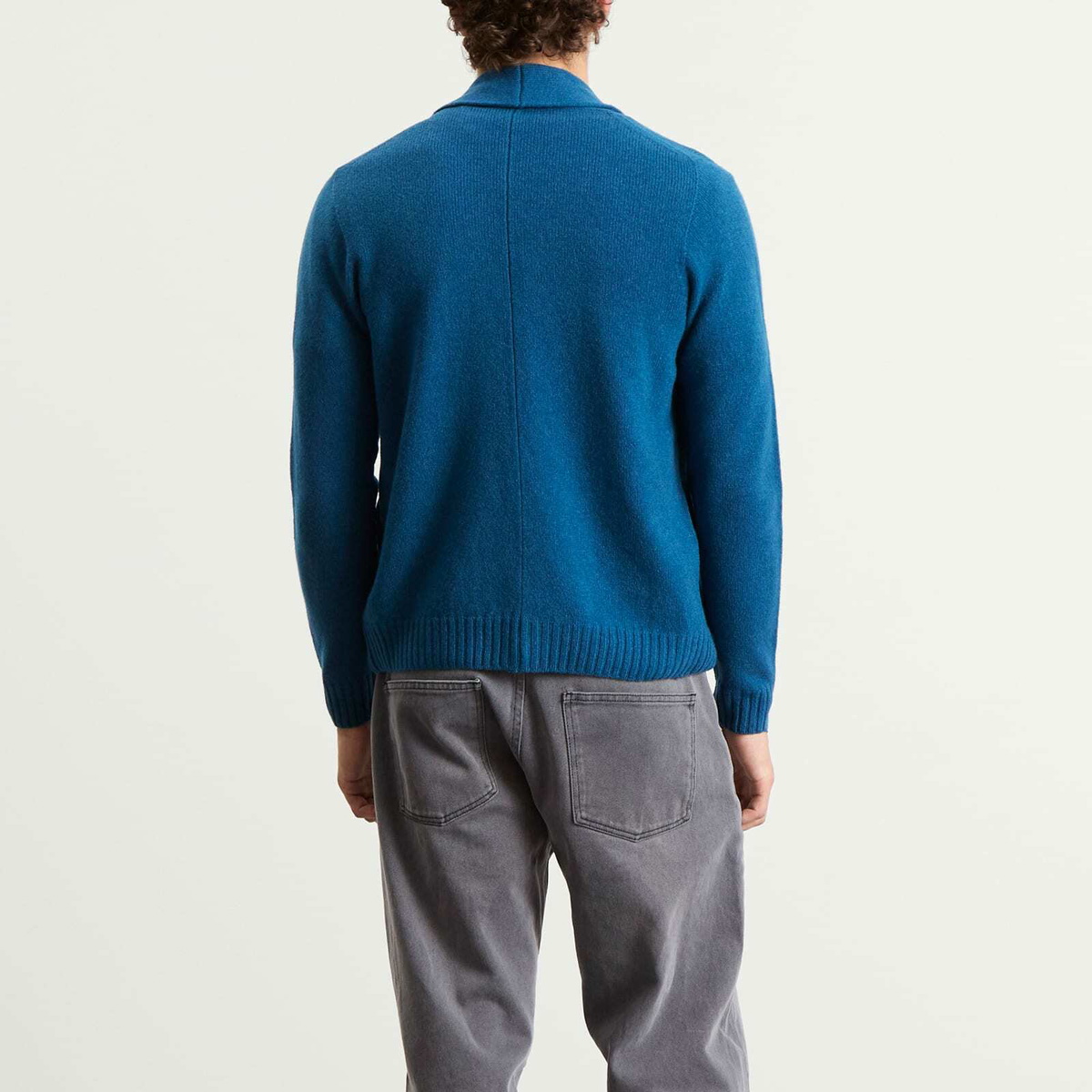 John Smedley Men's Rockford Cashmere Shawl Collar Cardigan in Seaway