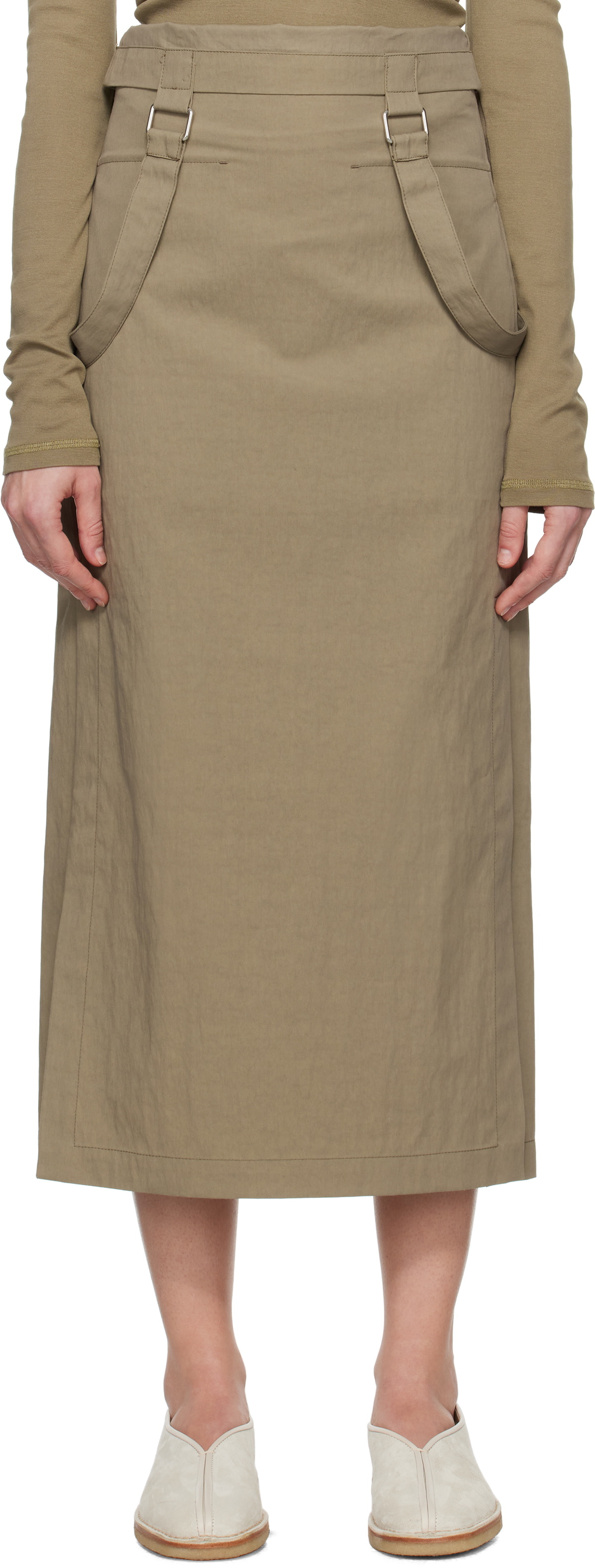 LEMAIRE Khaki Straps Midi Skirt Lemaire LEMAIRE Khaki Straps Midi Skirt Lemaire