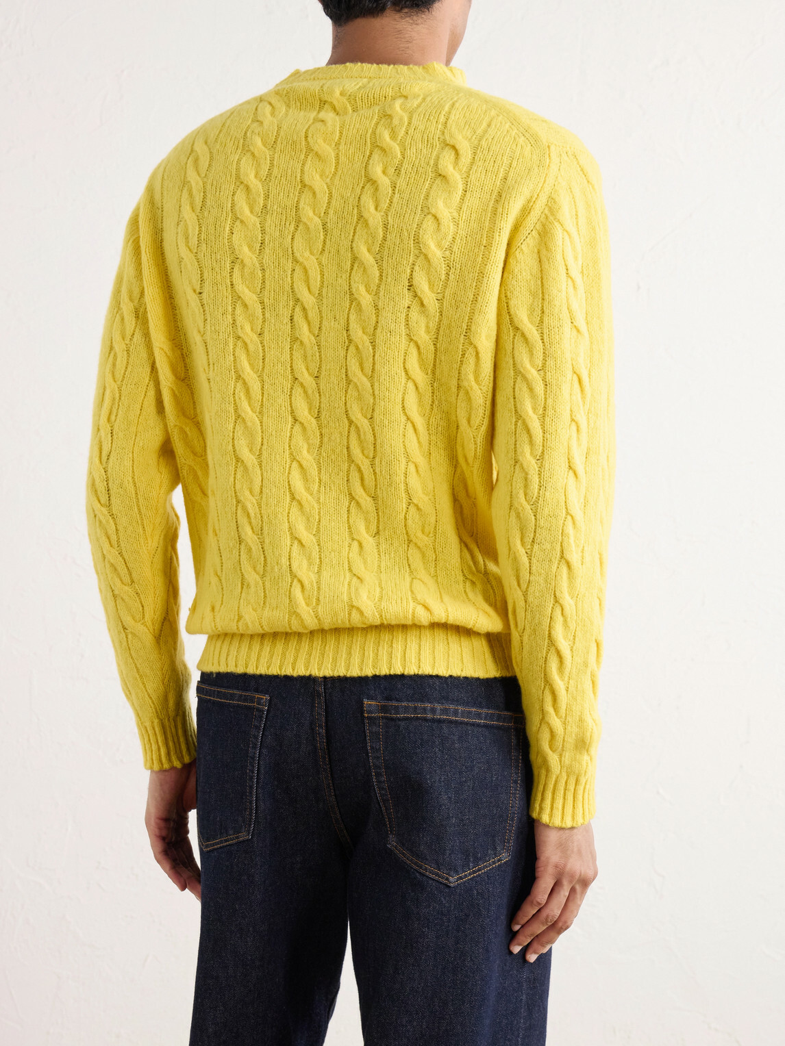 William Lockie - Cable-Knit Wool Sweater - Yellow