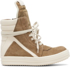 Rick Owens Beige Temple Geobasket Sneakers