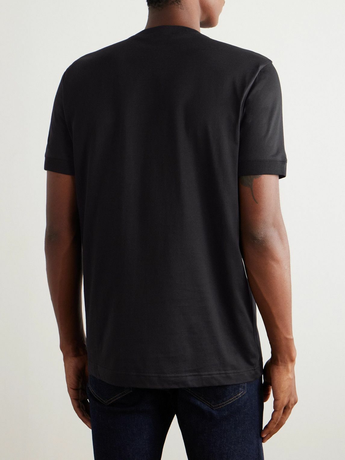 Kiton - Cotton-Jersey T-Shirt - Black