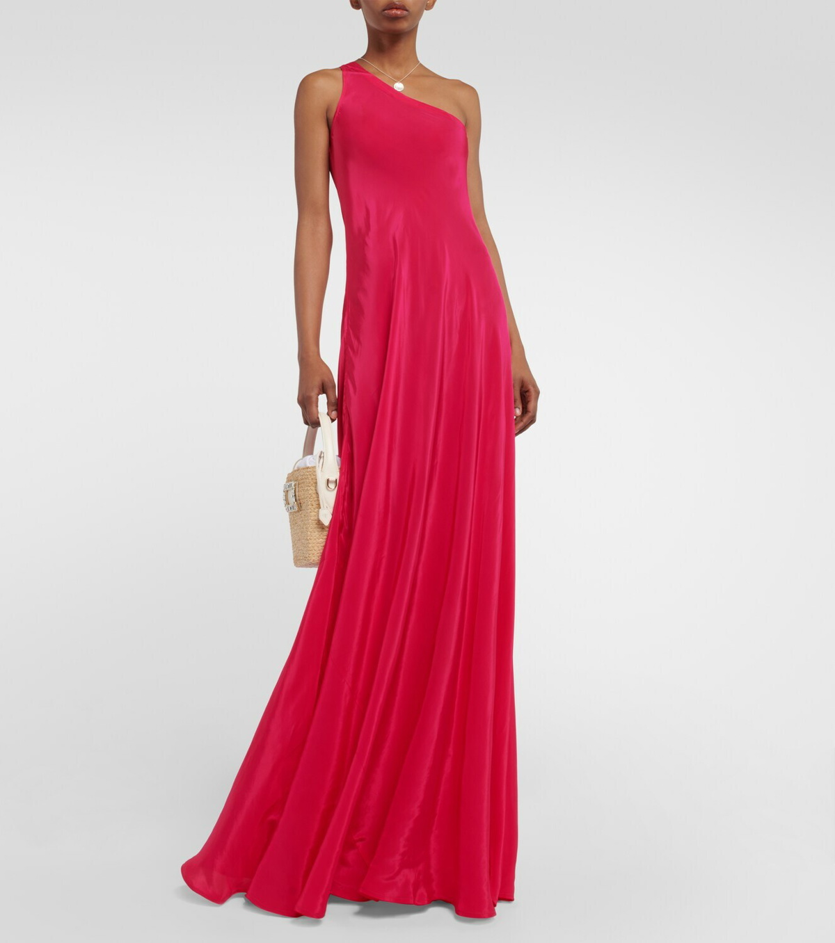 Alexandra Miro Odetta Crepe De Chine Maxi Dress in Red