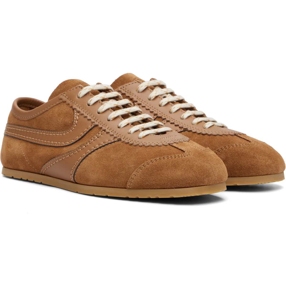 Dries Van Noten Tan Suede Sneakers