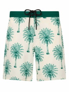 MC2 Saint Barth Long Stretch Comfort Surf Swim Shorts With Palm Print