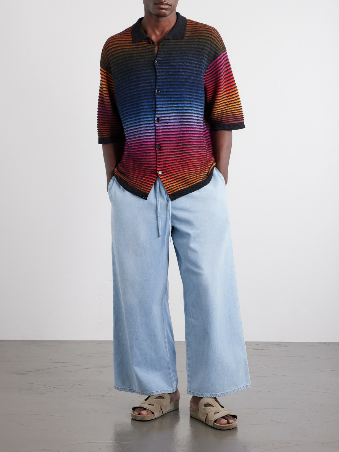 LOEWE - Paula's Ibiza Wide-Leg Drawstring Jeans - Blue