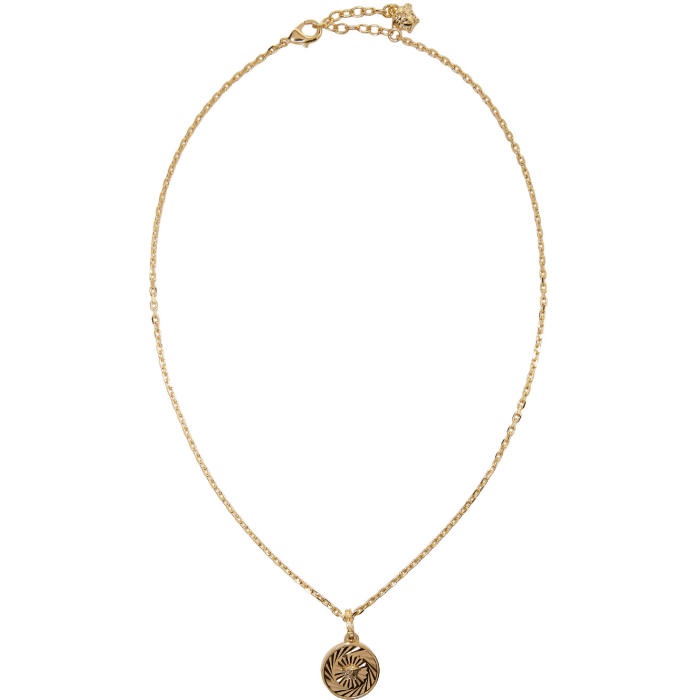 Photo: Versace Gold Small Circular Medusa Pendant Necklace 