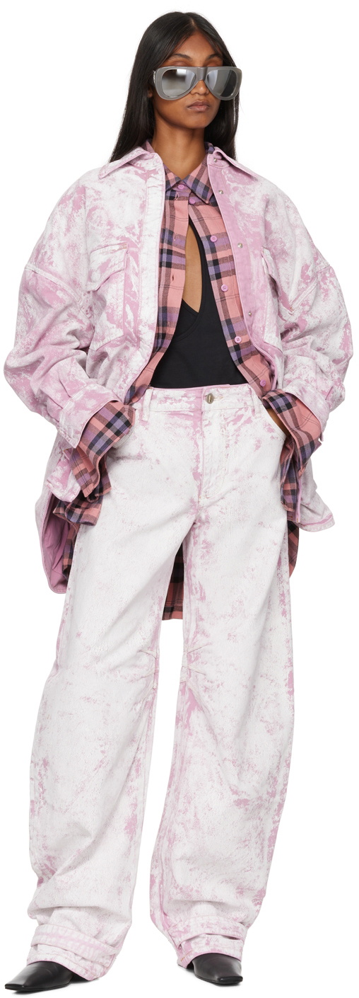 The Attico Pink Oversized Jeans The Attico