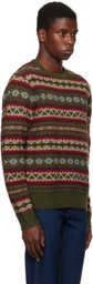 RRL Khaki Fair Isle Sweater