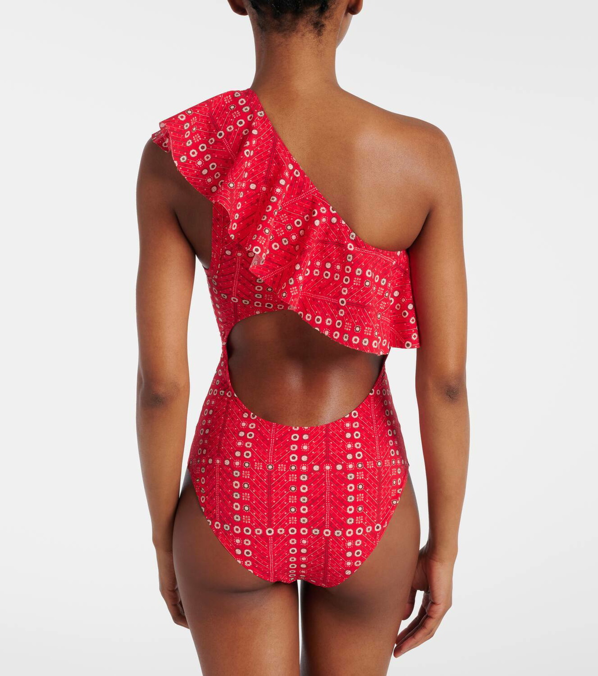 Marant Etoile Sicilya ruffled printed swimsuit