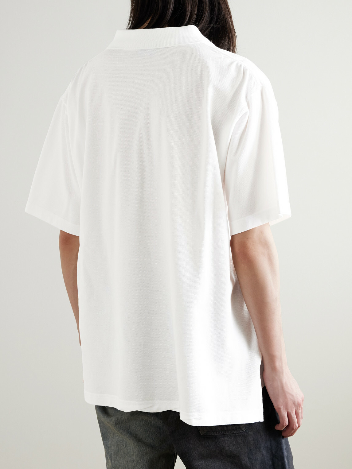 Balenciaga - Logo-Embroidered Cotton-Piqué Polo Shirt - White