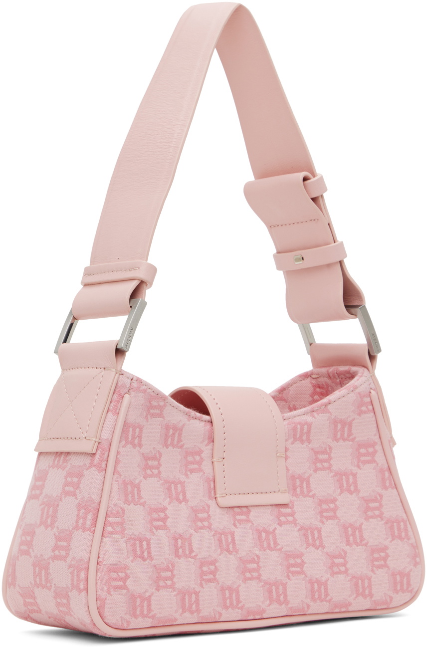 MISBHV Pink Jacquard Monogram Small Shoulder Bag