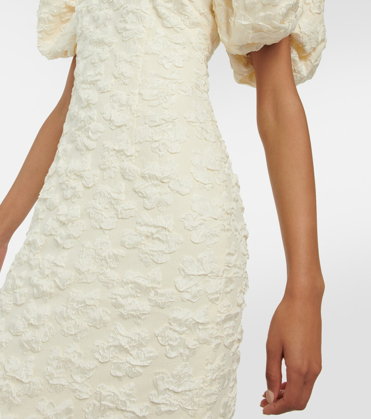 Rotate Birger Christensen Bridal jacquard puff-sleeve midi Rotate Birger Christensen Bridal jacquard puff-sleeve midi
