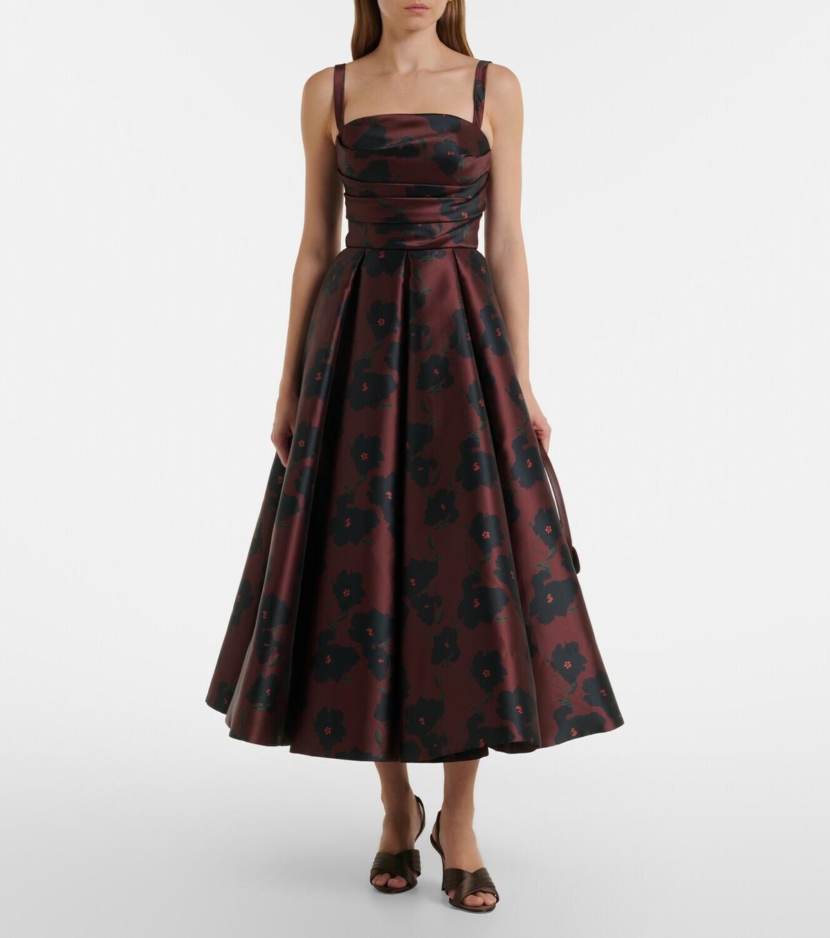 Emilia Wickstead Jannie floral draped bustier dress