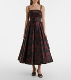 Emilia Wickstead Jannie floral draped bustier dress