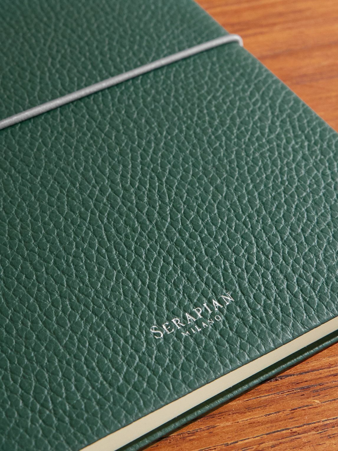 Serapian - Medium Logo-Print Full-Grain Leather Notebook