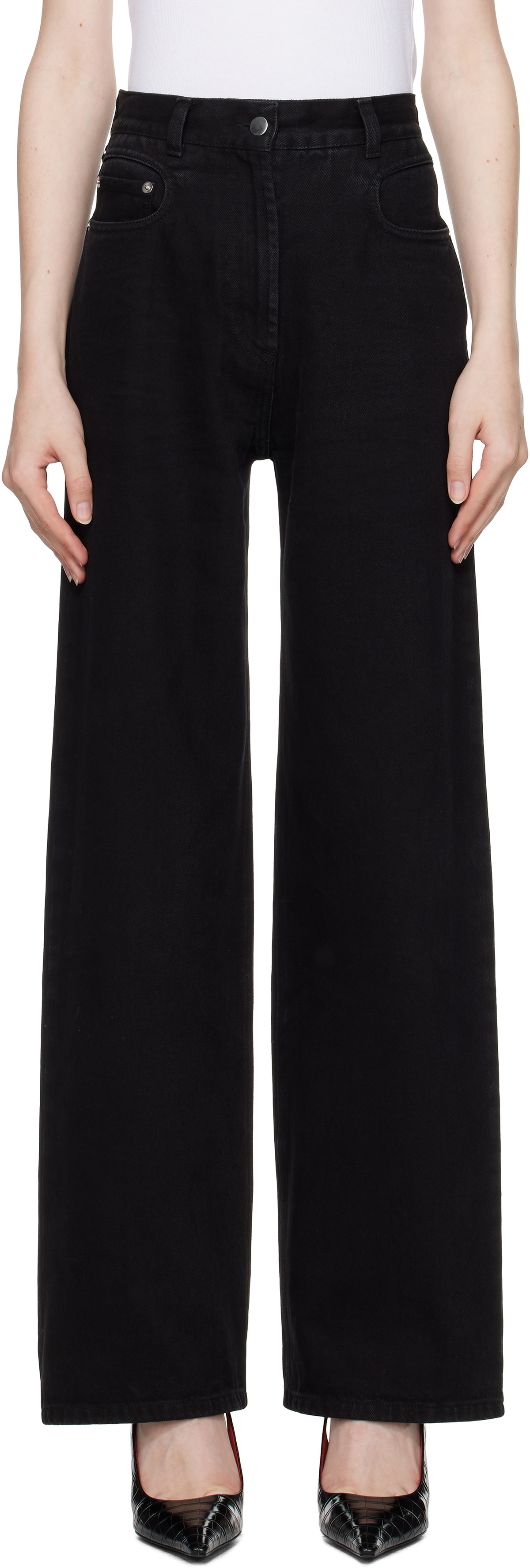 Beaufille Black Elipse Wide Leg Jeans
