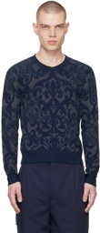 Vivienne Westwood Navy & Gray Iron Orb Sweater