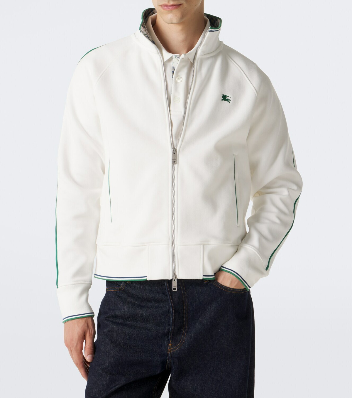 Burberry EKD jersey zip-up sweatshirt