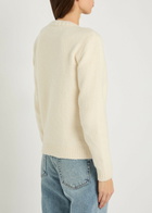 Moncler Logo-embroidered Cotton-blend Jumper Cream