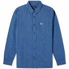 Fred Perry Men's Oxford Shirt in Midnight Blue