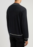 Emporio Armani Logo-intarsia Wool Jumper Navy