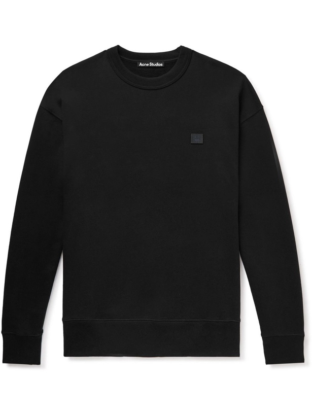 Photo: Acne Studios - Fonbar Logo-Appliquéd Cotton-Jersey Sweatshirt - Black