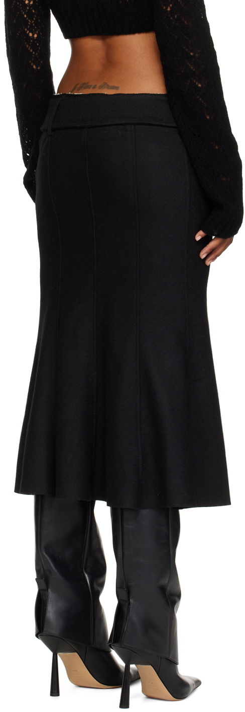 JUNEYEN Black Flared Midi Skirt