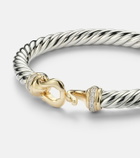 David Yurman Cable Flex® Buckle sterling silver and 14kt gold bracelet with diamonds