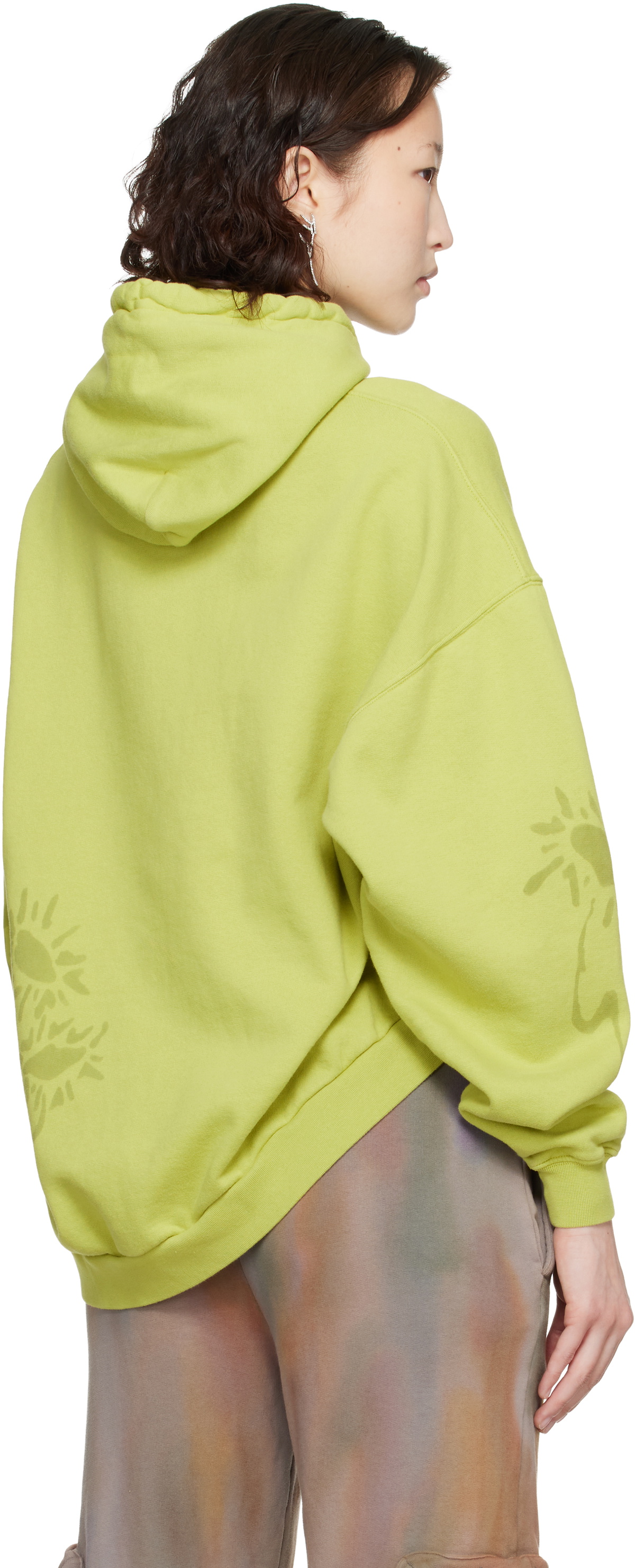 Collina Strada Green Wave Hem Hoodie