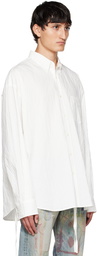 John Elliott White Semi-Sheer Shirt