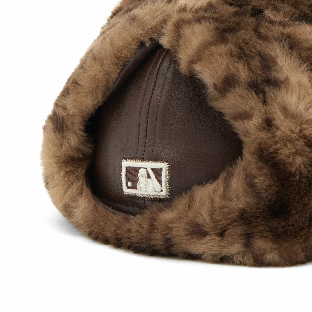 New Era New York Yankees Leather 59Fifty Dogear Cap in Brown